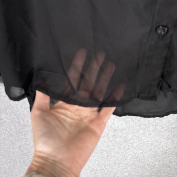 The Arte Sheer Blouse Medium Button Puff Whimsigoth Coquette Lagom Career Quiet - Picture 4 of 11